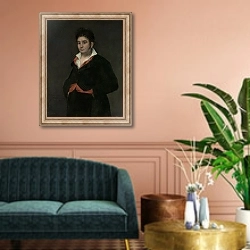 «Portrait of Don Ramon Satue, 1823» в интерьере классической гостиной над диваном