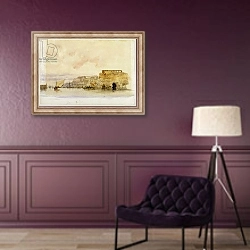 «Coast Scene with Sailing Boats» в интерьере в классическом стиле в фиолетовых тонах