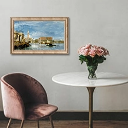 «View of the Molo and the Palazzo Ducale in Venice» в интерьере в классическом стиле над креслом