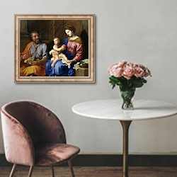 «The Holy Family 3» в интерьере в классическом стиле над креслом