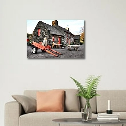 «Ирландия. Традиционный дом в горах» в интерьере современной светлой гостиной над диваном