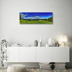 «Баварские равнины» в интерьере стильной минималистичной гостиной в белом цвете