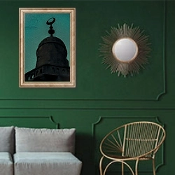 «Adhan, from the series Call to Prayers, 2016,» в интерьере классической гостиной с зеленой стеной над диваном