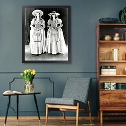 «Gish, Lillian (Orphans Of The Storm)» в интерьере гостиной в стиле ретро в серых тонах