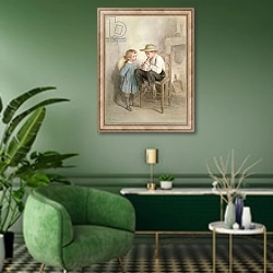 «Friends» в интерьере гостиной в зеленых тонах