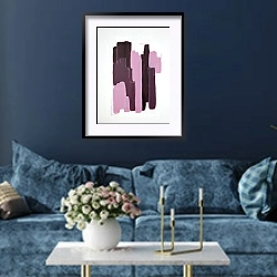 «Rose-colored palette» в интерьере современной гостиной в синем цвете