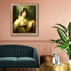 «Diana Sturt, later Lady Milner, 1800-05» в интерьере классической гостиной над диваном