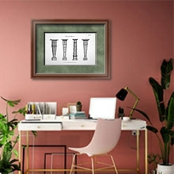 «Подставки для бюстов» в интерьере современного кабинета в розовых тонах