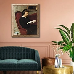 «The Reader, 1861» в интерьере классической гостиной над диваном