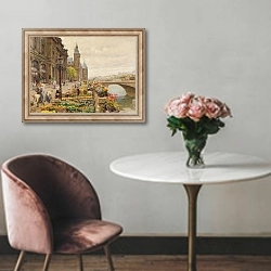 «The Parisian Flower Market» в интерьере в классическом стиле над креслом