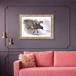 «Storm Petrel 1» в интерьере гостиной с розовым диваном