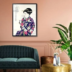 «Formal Japanese Portrait, 1994» в интерьере классической гостиной над диваном