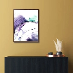 «Абстракция «Лаванда» 6» в интерьере в стиле минимализм над комодом