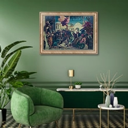 «Чудеса святого марка» в интерьере гостиной в зеленых тонах