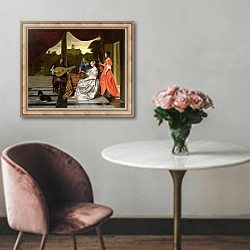 «Musical Scene in Amsterdam» в интерьере в классическом стиле над креслом