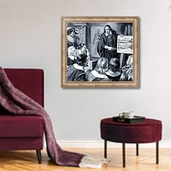 «William Harvey» в интерьере гостиной в бордовых тонах