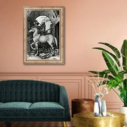 «The Small Horse, 1505» в интерьере классической гостиной над диваном
