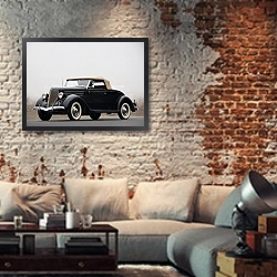 «Ford V8 Deluxe Roadster (68) '1936» в интерьере гостиной в стиле лофт с кирпичной стеной