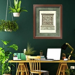 «Portfolio, Historic Ornament» в интерьере кабинета с зелеными стенами