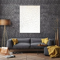 «Белая потрескавшаяся земля» в интерьере в стиле лофт над диваном