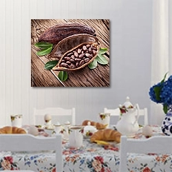 «Какао-плоды» в интерьере кухни в стиле прованс над столом с завтраком