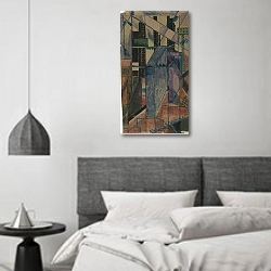 «Cubist Design» в интерьере спальне в стиле минимализм над кроватью