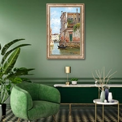 «Palazzo» в интерьере гостиной в зеленых тонах