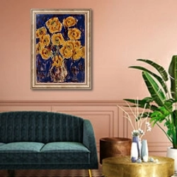 «Chrysanthemums; Chrysanthemen, 1919» в интерьере классической гостиной над диваном