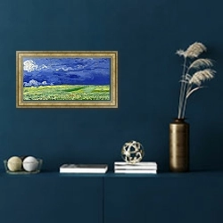 «Пшеничное поле под облачным небом» в интерьере в классическом стиле в синих тонах