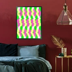 «Funky Stripes, 2011» в интерьере спальни с акцентной стеной