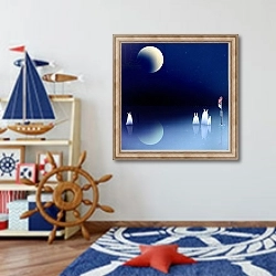 «Portal, 2013» в интерьере детской комнаты для мальчика в морской тематике