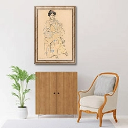 «Zittende vrouw à la Japonaise» в интерьере в классическом стиле над комодом