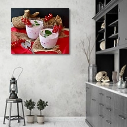 «Молочный коктейль со смородиной» в интерьере современной кухни в серых тонах