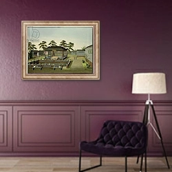 «Garden Scene, c.1820-40 3» в интерьере в классическом стиле в фиолетовых тонах