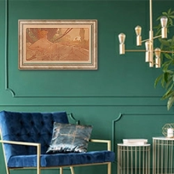 «Dusk» в интерьере в классическом стиле с зеленой стеной