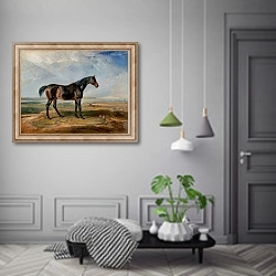 «Racehorse Standing in a Coastal Landscape an Estuary Beyond 1820» в интерьере коридора в классическом стиле