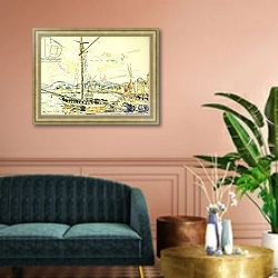 «Le Port de Saint-Tropez,» в интерьере классической гостиной над диваном