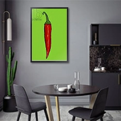 «Red hot chilli pepper» в интерьере современной кухни в серых цветах