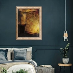 «'Beauty is a witch' series Elvaston Castle..golden room with fireplace» в интерьере классической спальни с темными стенами
