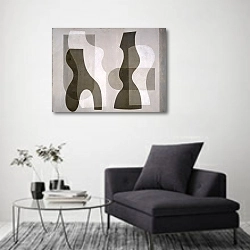 «Superimposed Forms» в интерьере в стиле минимализм над креслом