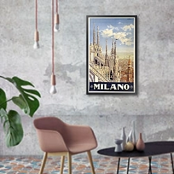 «Milano» в интерьере в стиле лофт с бетонной стеной