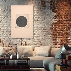 «Black Circle» в интерьере гостиной в стиле лофт с кирпичной стеной