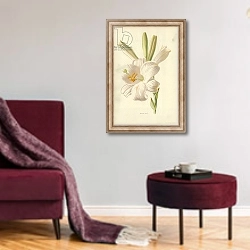«White Lily» в интерьере гостиной в бордовых тонах