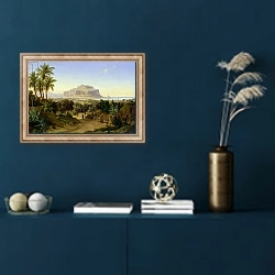 «View of Palermo with Mount Pellegrino» в интерьере в классическом стиле в синих тонах