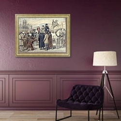 «Emperor Alexander II proclaiming the Emancipation Reform of 1861, 1880» в интерьере в классическом стиле в фиолетовых тонах