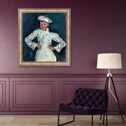 «The Little Pastry Cook; Le petit patissier, c.1927» в интерьере в классическом стиле в фиолетовых тонах