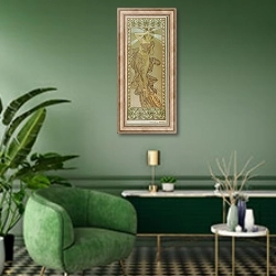 «Etoile Du Soir» в интерьере гостиной в зеленых тонах