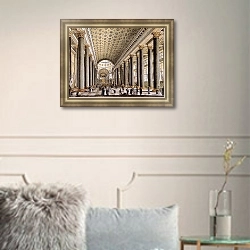 «Внутренний вид Казанского собора (художник Кунавин А.М.)» в интерьере гостиной в классическом стиле над диваном