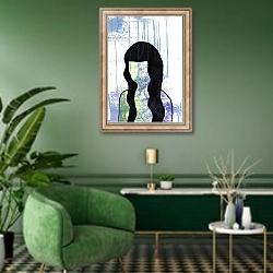«Skowronska Ewelina 01» в интерьере гостиной в зеленых тонах