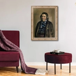 «Heinrich Smidt 1850» в интерьере гостиной в бордовых тонах